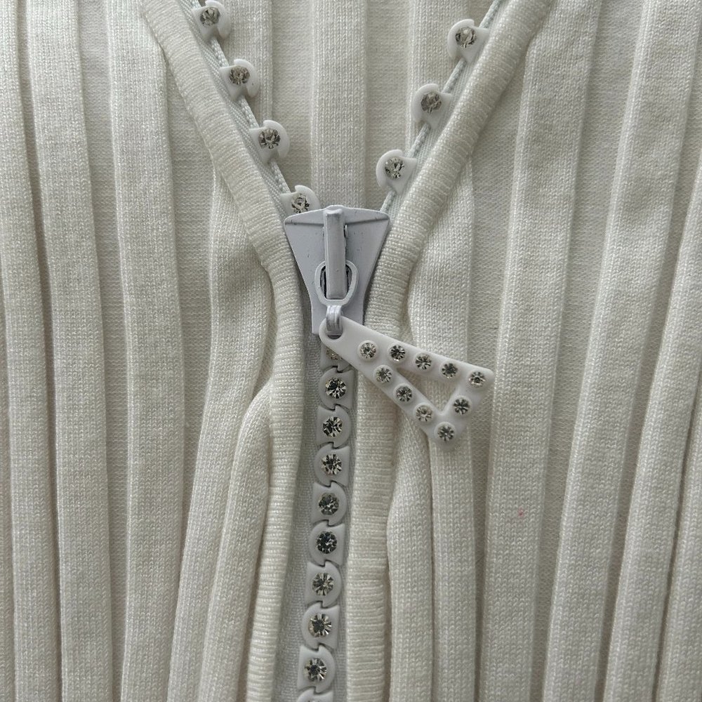 Belldini Cream Ribbed Tank Top - Picture 2 of 4